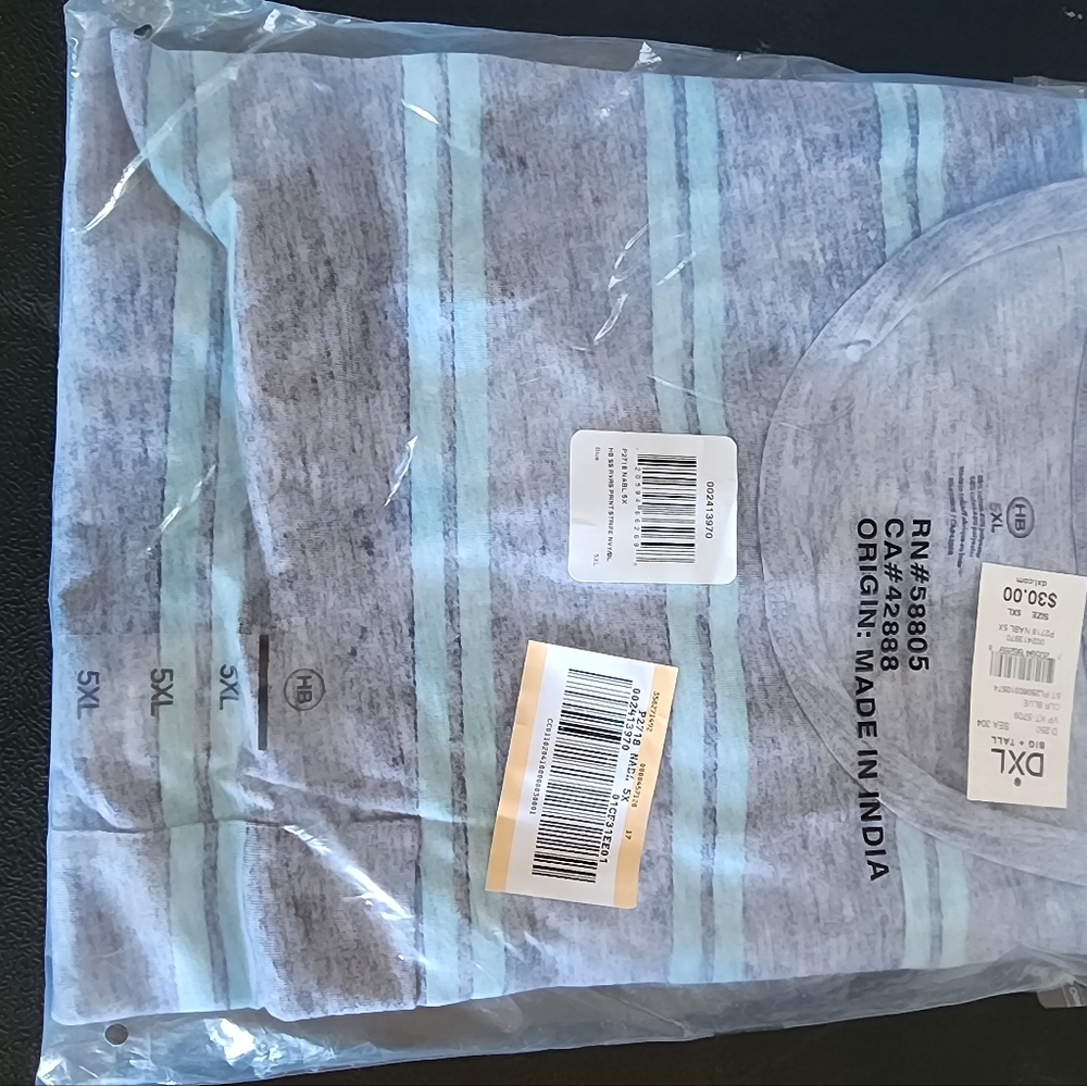 DXL Gray and Blue Striped Shirt